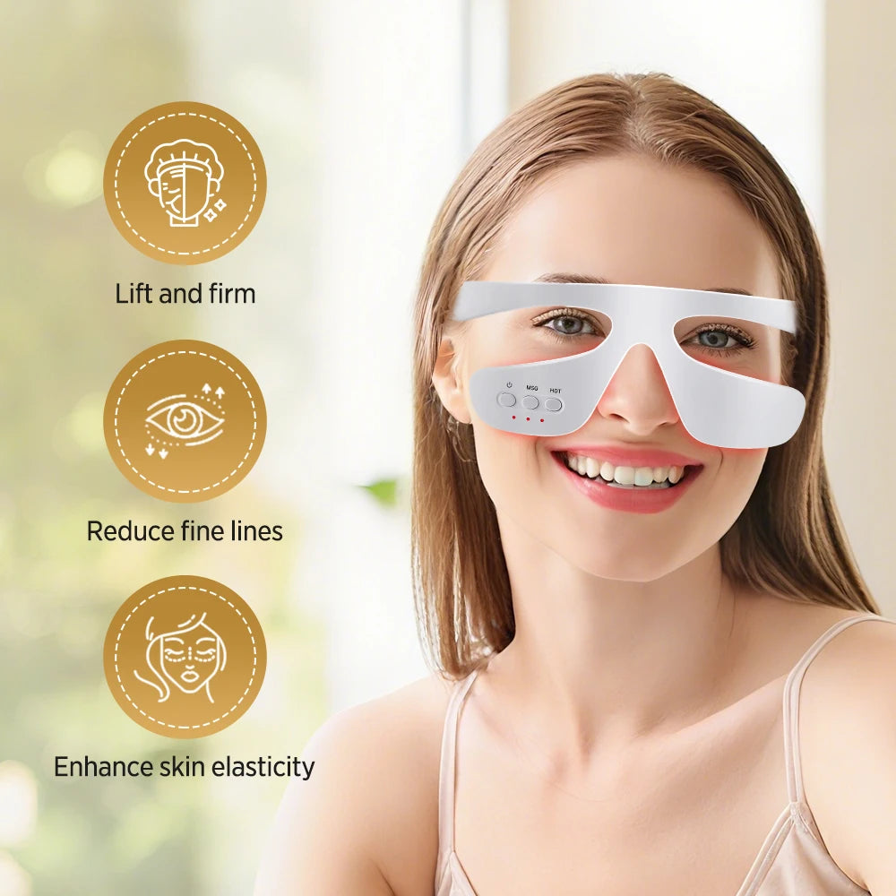 3D LED Red Light Eye Massager with Vibration for Dark Circles & Fatigue Relief - 19