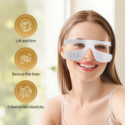 3D LED Red Light Eye Massager with Vibration for Dark Circles & Fatigue Relief
