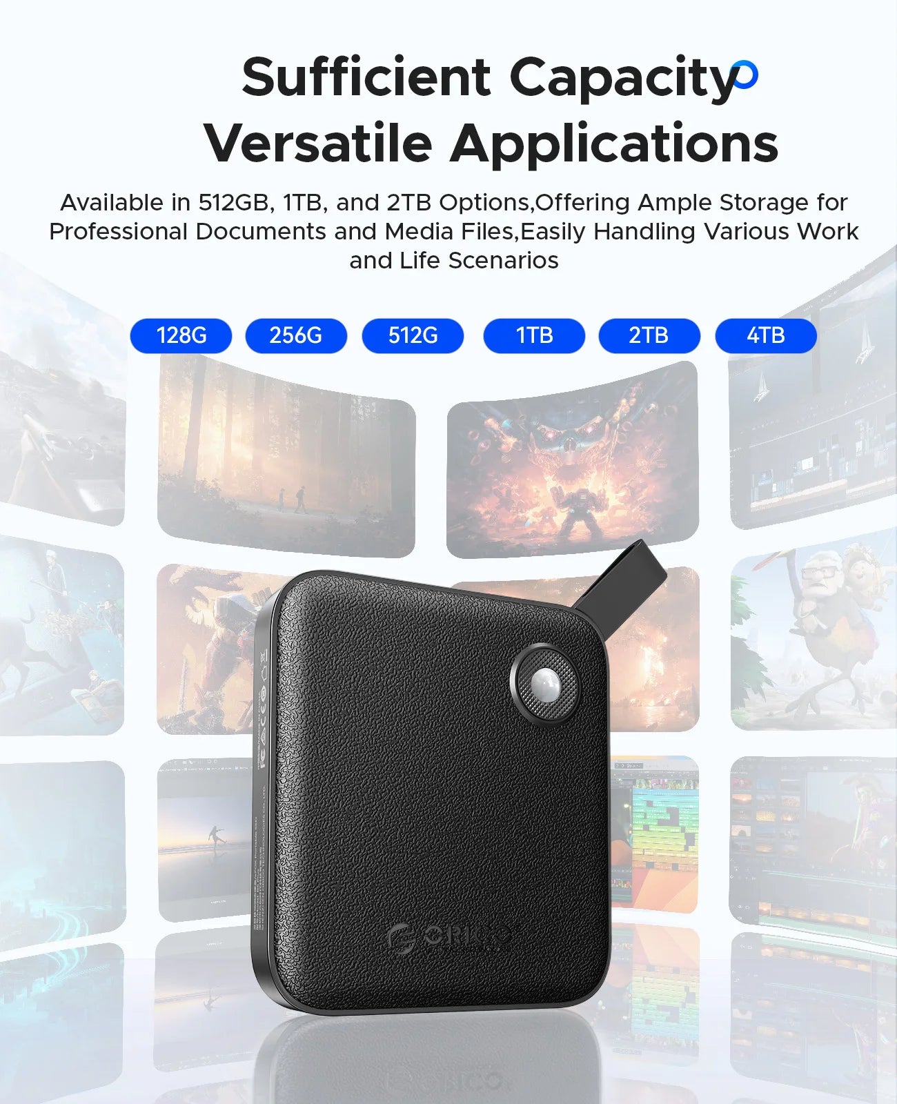 ORICO Portable SSD 560MB/s External Hard Drive for iPhone 15, Mac, PC