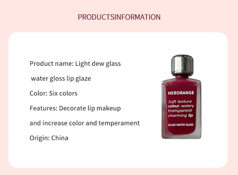 Glass-Like Lip Lacquer - Mirror Shine Hydrating Long-Lasting Lipstick