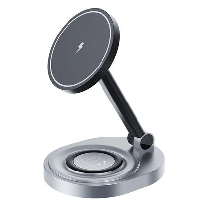 2-in-1 Foldable Magnetic Wireless Charging Station for iPhone & Apple Watch