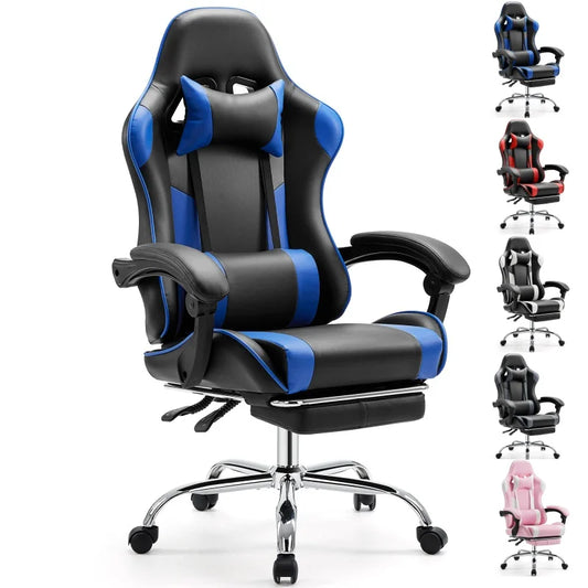 Ergonomic Racing Gaming Chair - Adjustable PU Leather Office Computer Chair