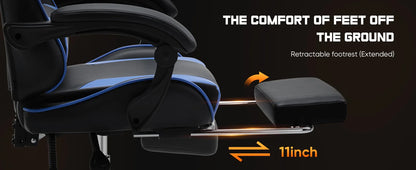 Ergonomic Racing Gaming Chair - Adjustable PU Leather Office Computer Chair