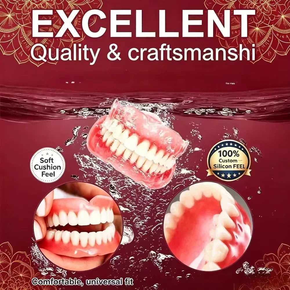 Premium Silicone Denture Set for Comfortable Aesthetic Smile Replacement - 10