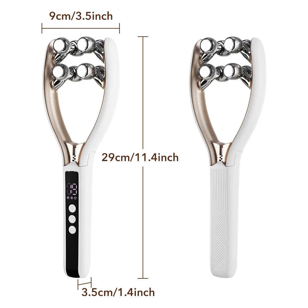 Microcurrent Face & Neck Lifting Massager - Electric V-Shape Slimming Roller - 14