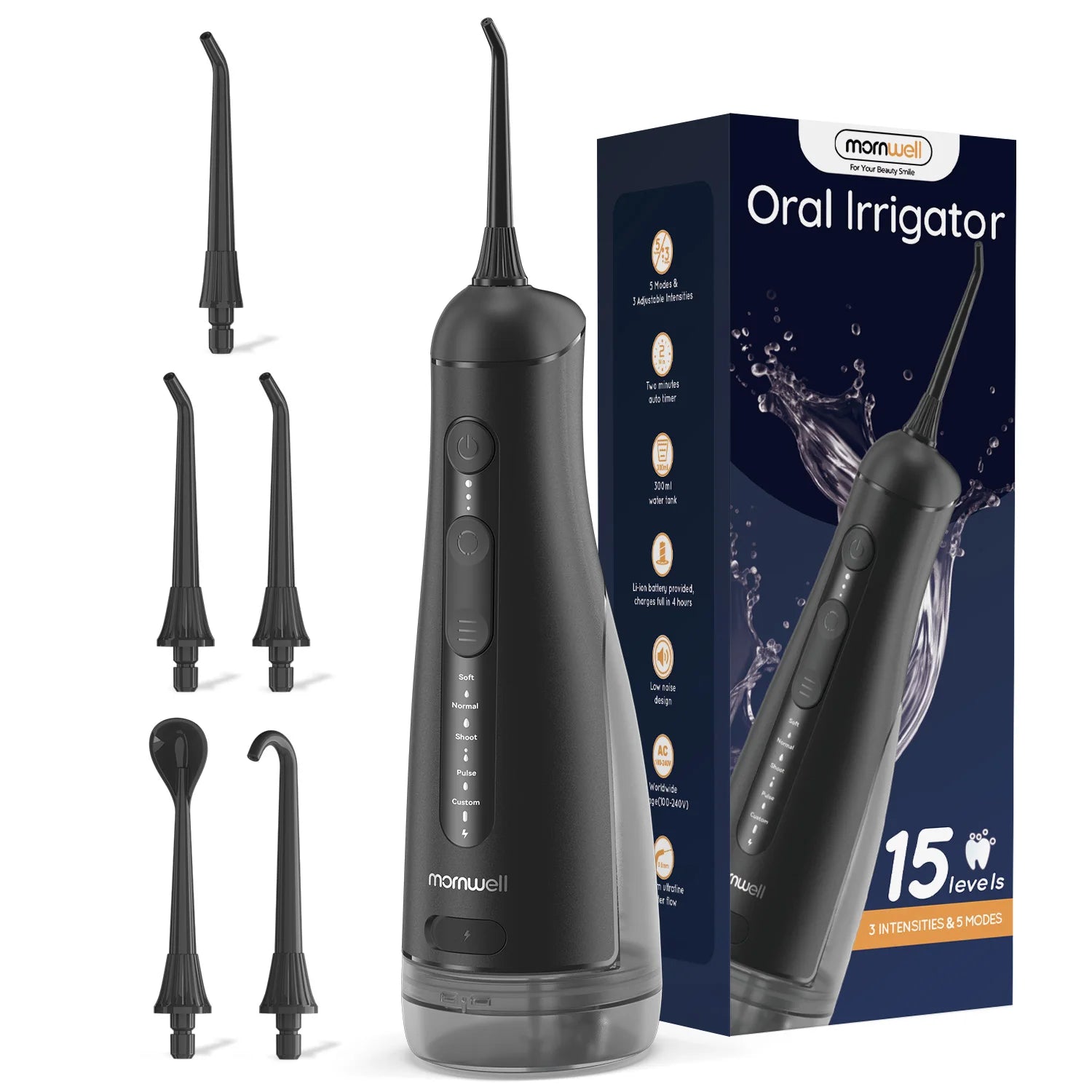 Portable Cordless Water Flosser - Rechargeable Oral Irrigator for Deep Teeth Cleaning - 18