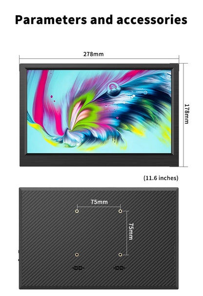 11.6" Portable IPS Monitor - Full HD Laptop Second Screen for Gaming & Work