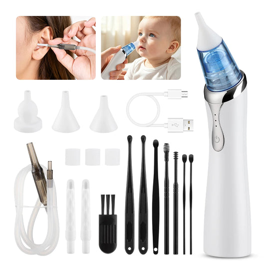 Electric Baby Nasal Aspirator & Ear Wax Removal Vacuum Cleaner Kit