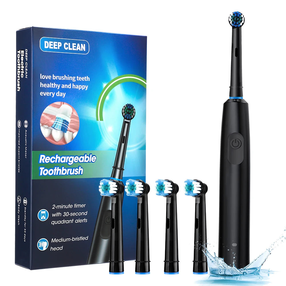 Rechargeable Rotating Electric Toothbrush with 5 Cleaning Modes and 2-Minute Timer - 16