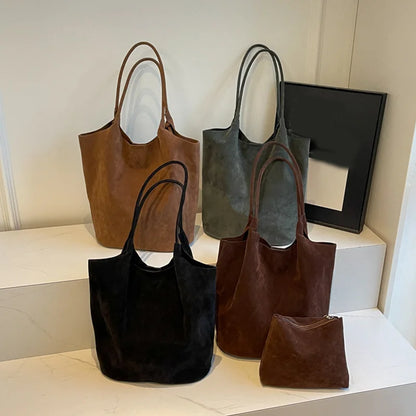 Luxury Retro Suede Tote
