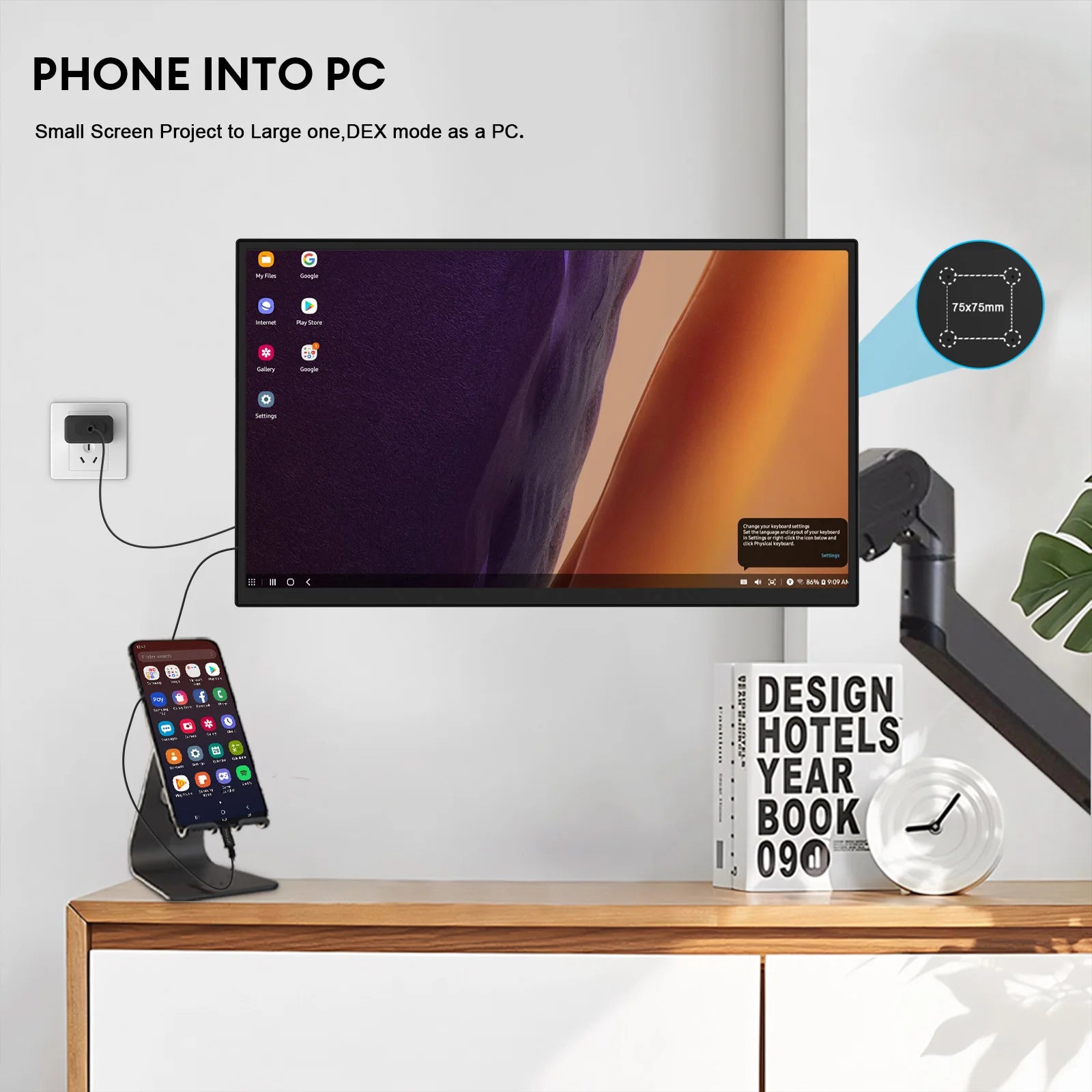 18.5" Ultra-Thin 100Hz Portable Gaming Monitor - 1080P IPS Display - 4