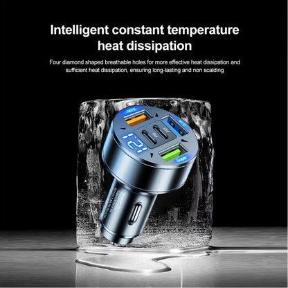 250W 5-Port Fast Car Charger - PD QC3.0 USB-C Multi-Device Adapter
