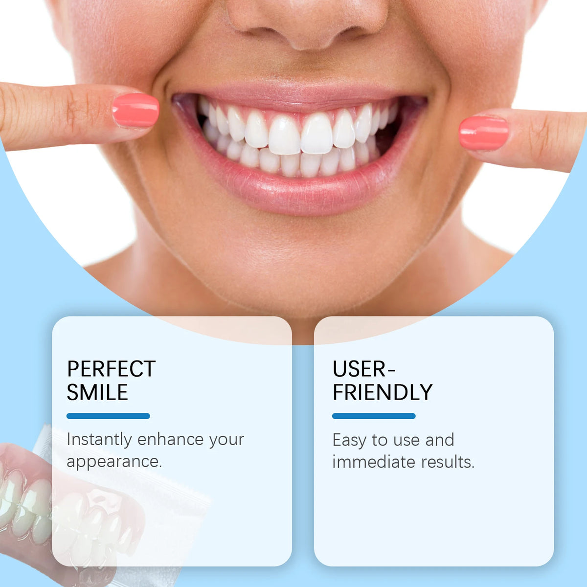 Comfortable Silicone Denture Set for Natural Looking Smile and Improved Chewing
