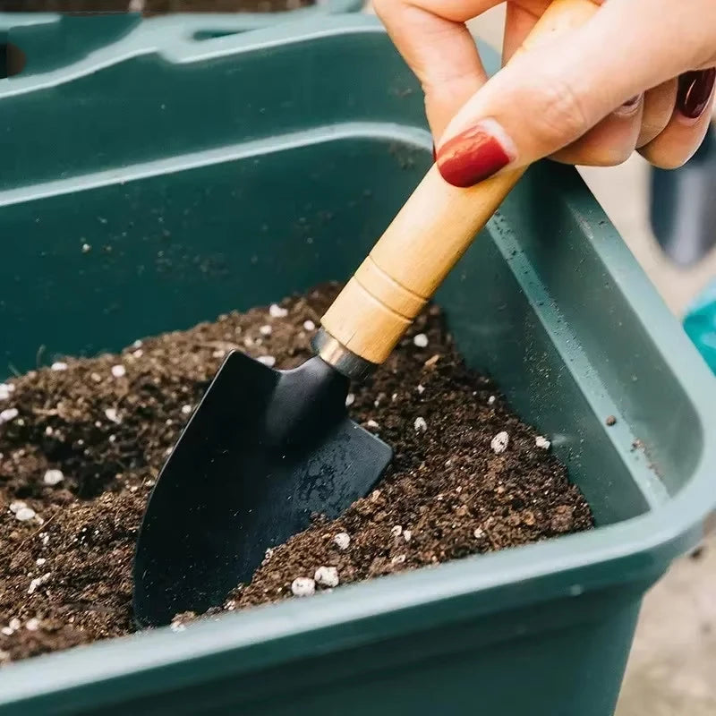 3-Piece Mini Garden Tool Set for Indoor Plants - Small Trowel, Shovel & Rake for Succulents