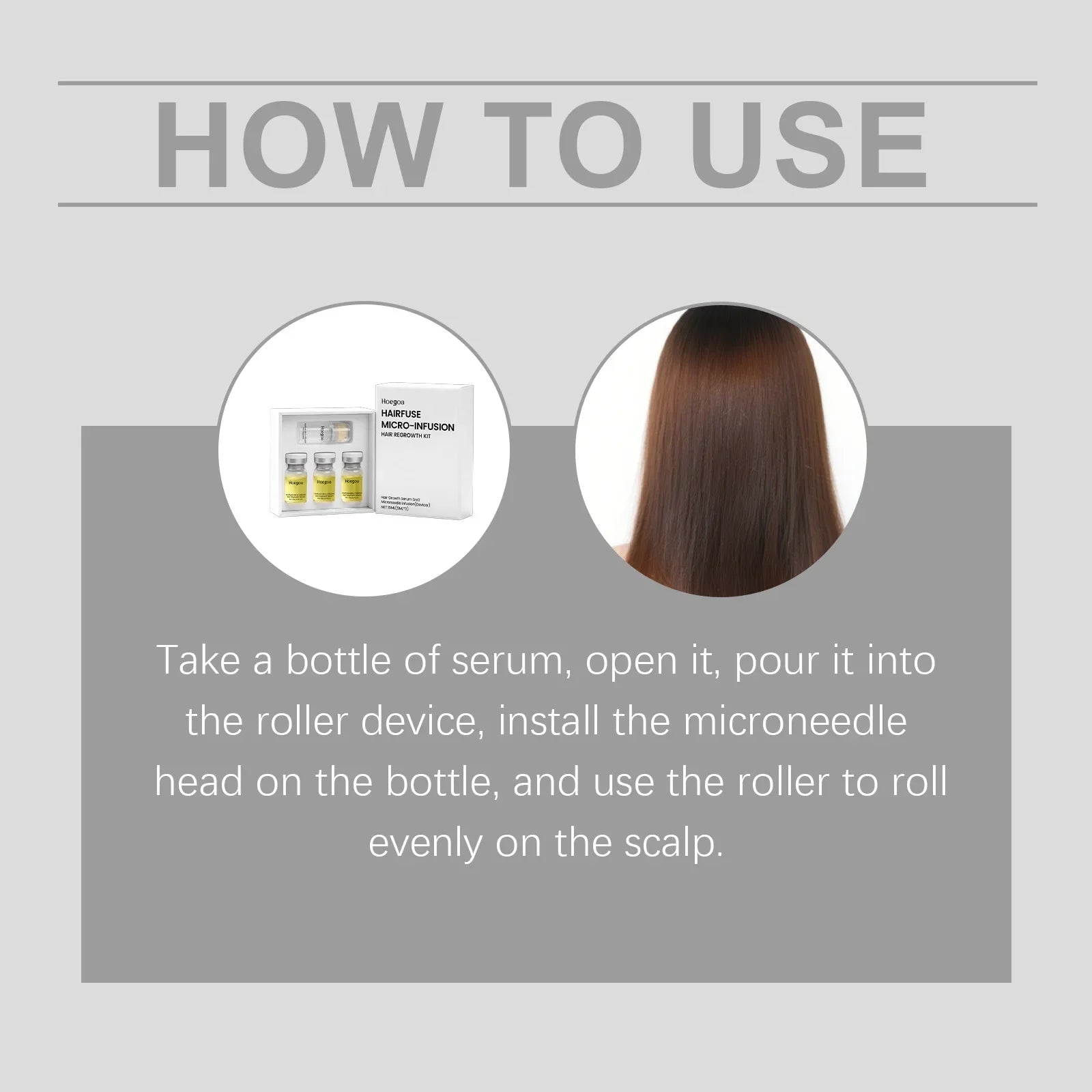 Microneedle Hair Regrowth Serum Kit - Scalp Nourishing & Micro-Infusion Treatment - 10