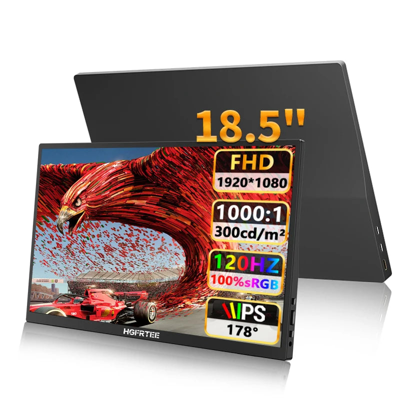 18.5" Portable Monitor 120Hz 100% sRGB HDR Gaming & Laptop Display