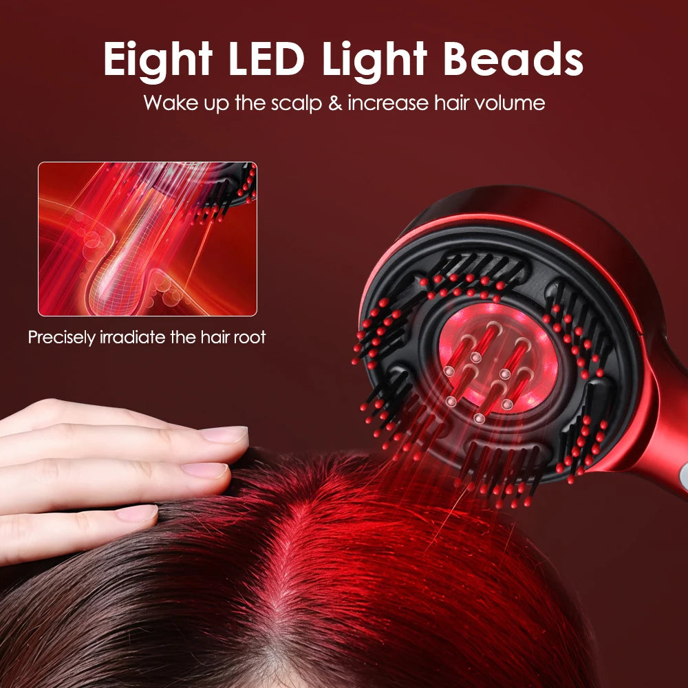 Electric Scalp Massager Comb with LED Light Therapy & Liquid Applicator - 3