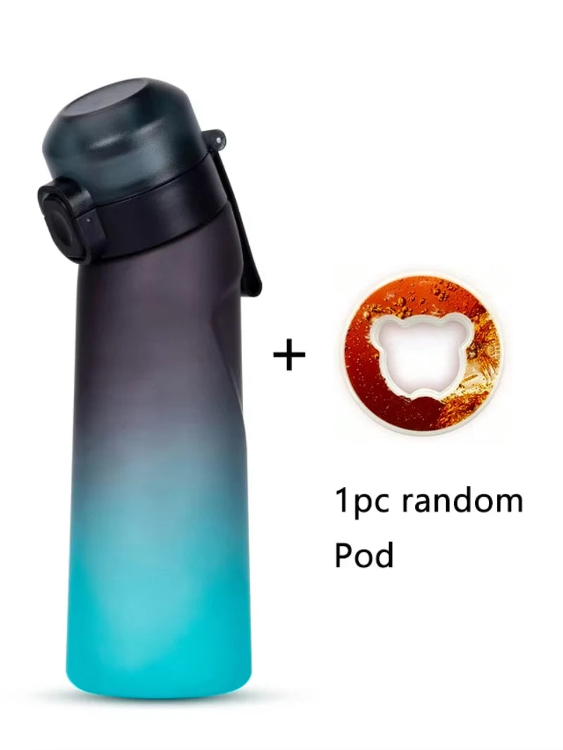 Gradient Scented Flavor Water Bottle - 650ml Sport Bottle with Flavor Pods