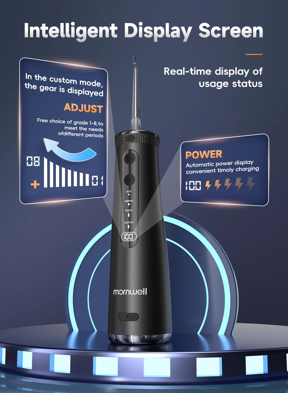 Portable Cordless Water Flosser - Rechargeable Oral Irrigator for Teeth Cleaning