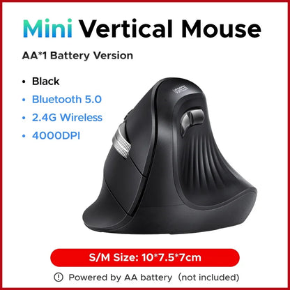 Ergonomic Wireless Vertical Mouse - Silent Bluetooth & 2.4G Optical Mouse