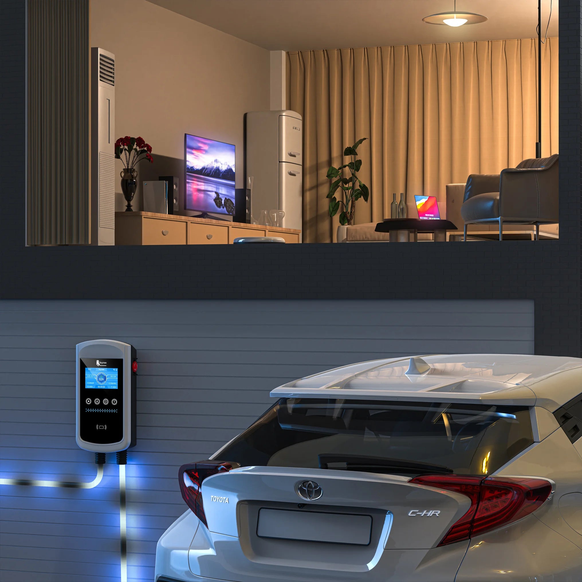 Feyree Smart EV Charging Station - WiFi App Control & Dynamic Load Balancing - 12
