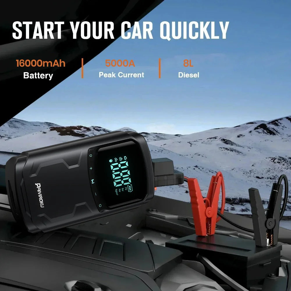 5000A Car Jump Starter with 150PSI Air Compressor & Portable Power Bank - 2