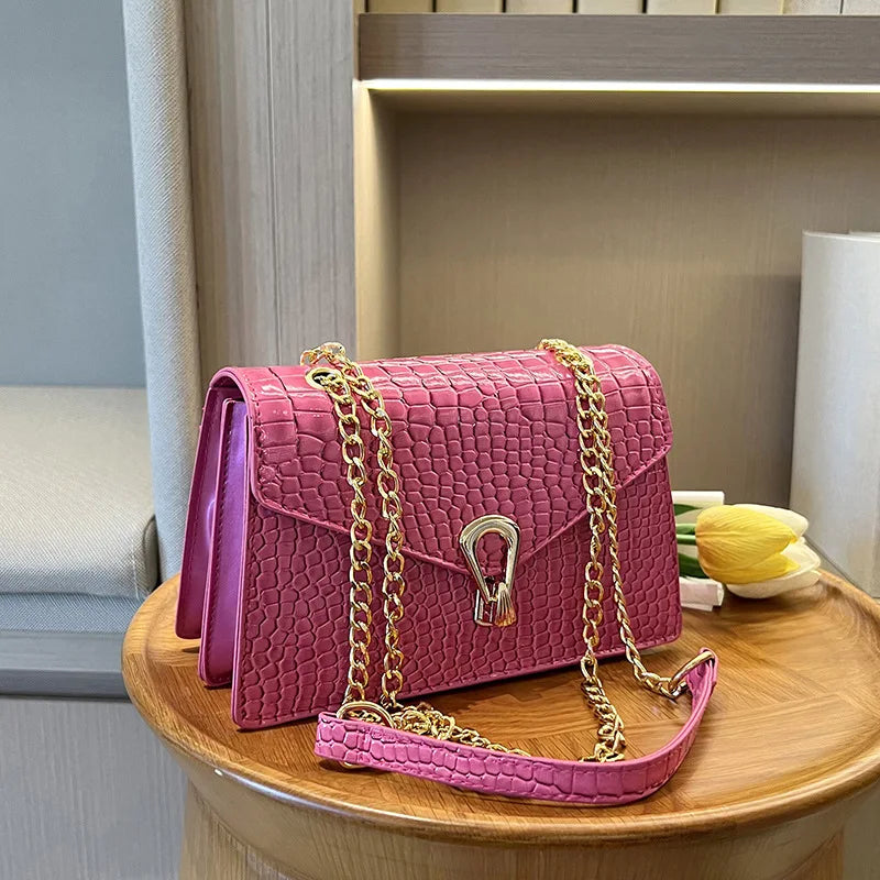 Luxury Croco Chain Shoulder Bag