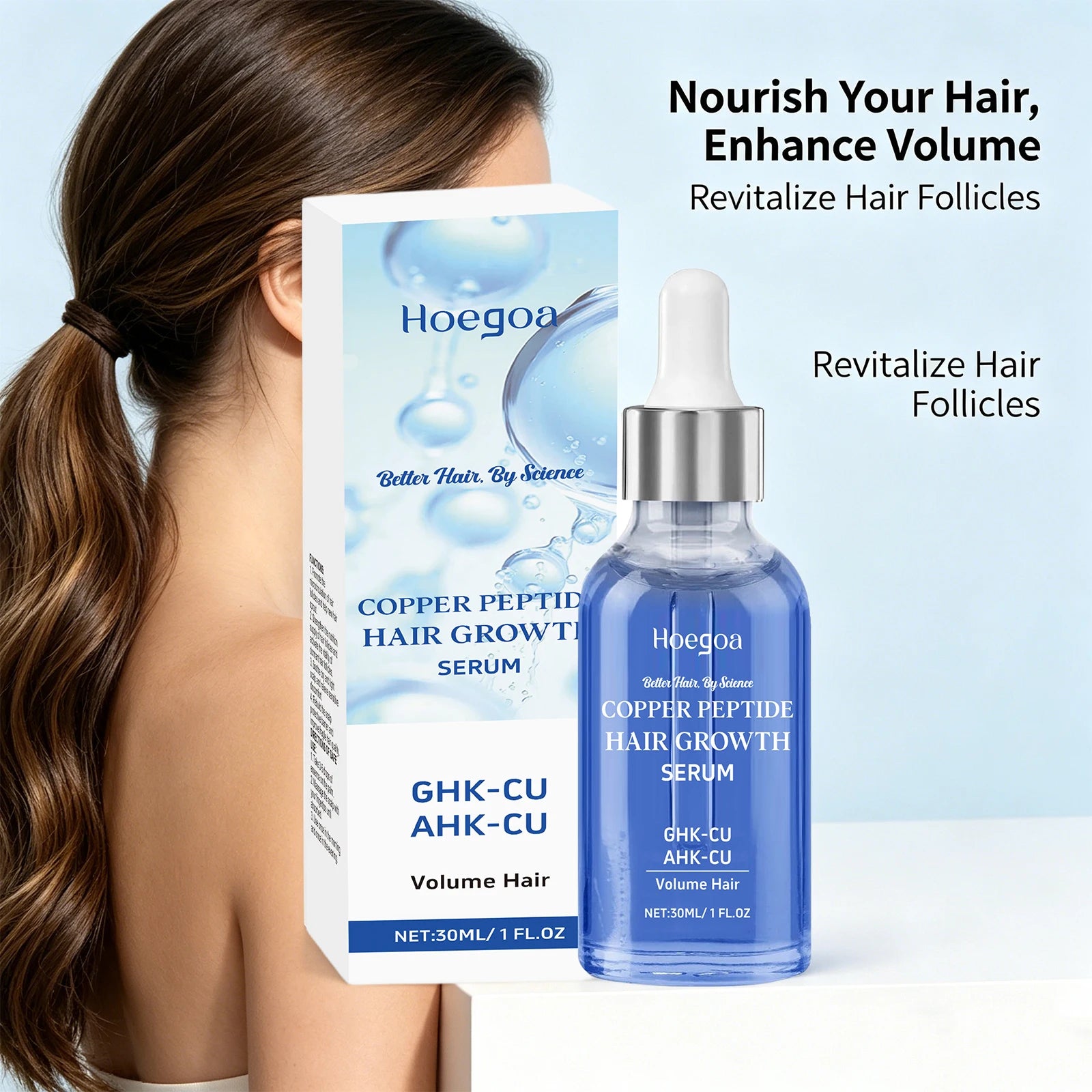 Copper Peptide Hair Growth Serum - Revitalizing Scalp & Anti-Frizz Repair Treatment - 3