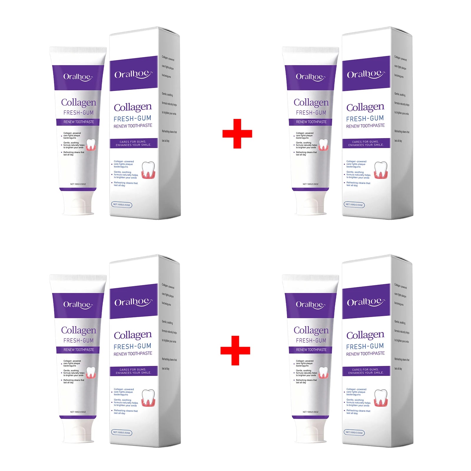 Collagen Purple Toothpaste for Teeth Whitening, Deep Cleaning & Fresh Breath - 18