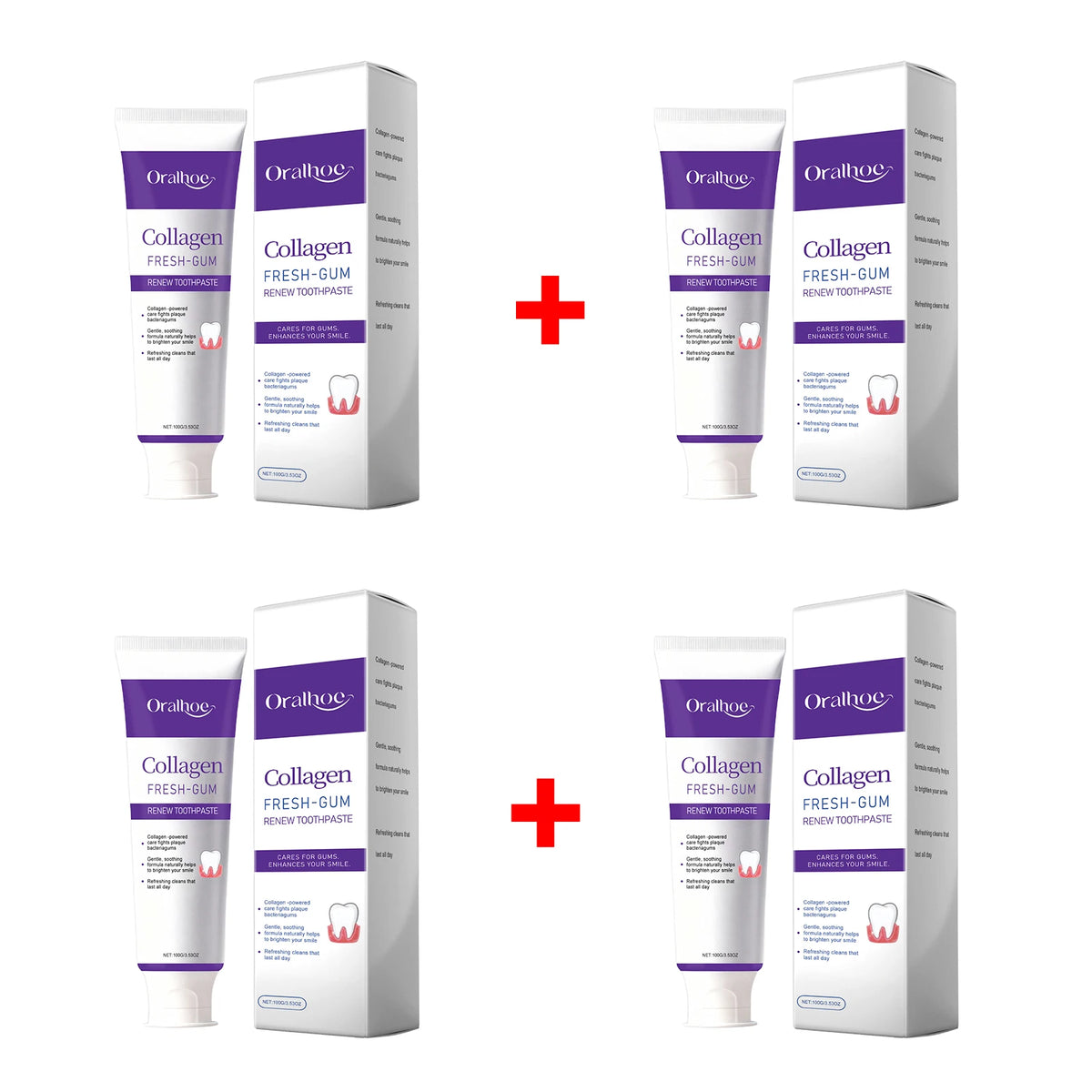 Collagen Purple Toothpaste for Teeth Whitening, Deep Cleaning & Fresh Breath