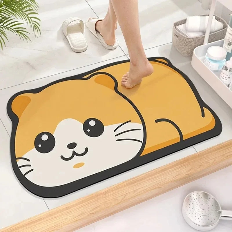 Cute Animal Diatomaceous Earth Bath Mat - Quick Dry & Non-Slip - 4
