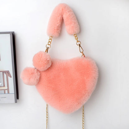 Luxury Plush Heart Handbag