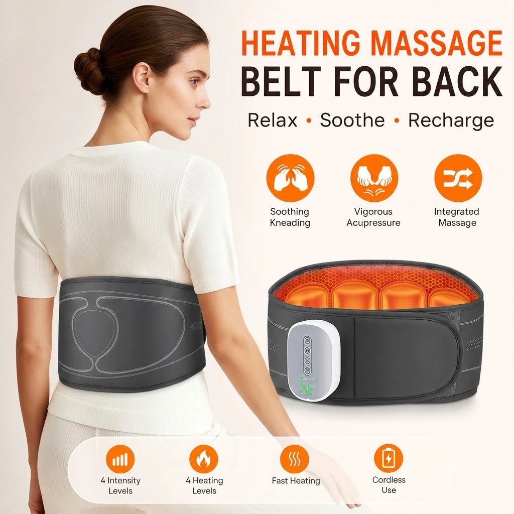 Cordless Heated Back Massager Belt with Air Compression Therapy - 1
