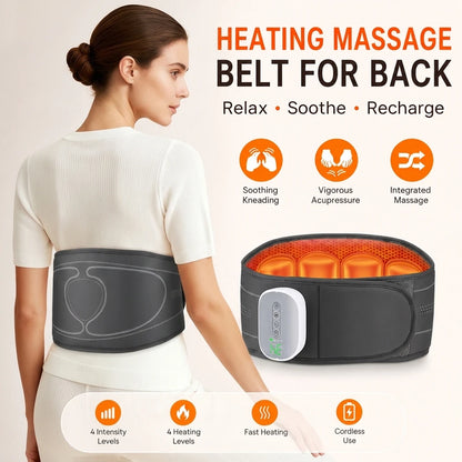 Cordless Heated Back Massager Belt with Air Compression Therapy