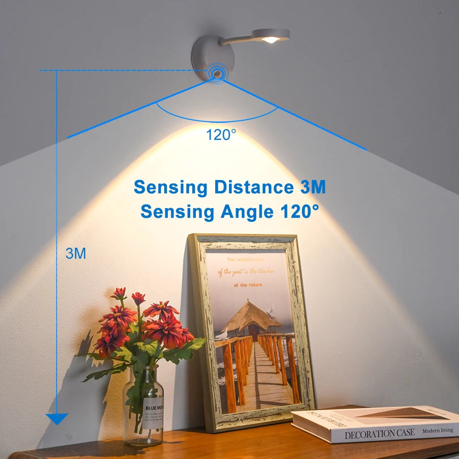 Dimmable Wireless Motion Sensor LED Wall Sconce - Rechargeable Picture Light & Art Spotlight - 2