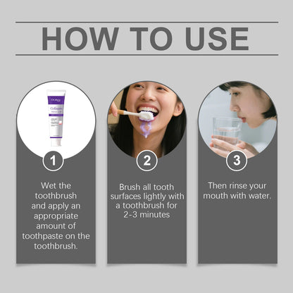 Collagen Purple Toothpaste for Teeth Whitening, Deep Cleaning & Fresh Breath