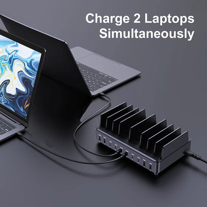 500W 10-Port GaN USB-C Charging Station for Laptops & Mobile Devices