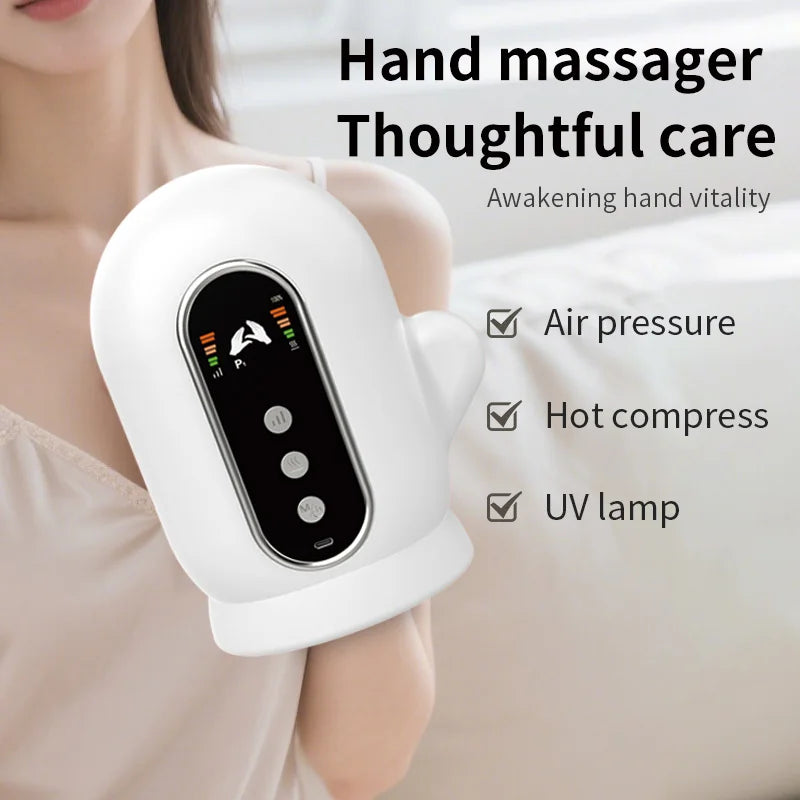 Electric Hand Massager with Air Compression, Heat Therapy & UV Sterilization
