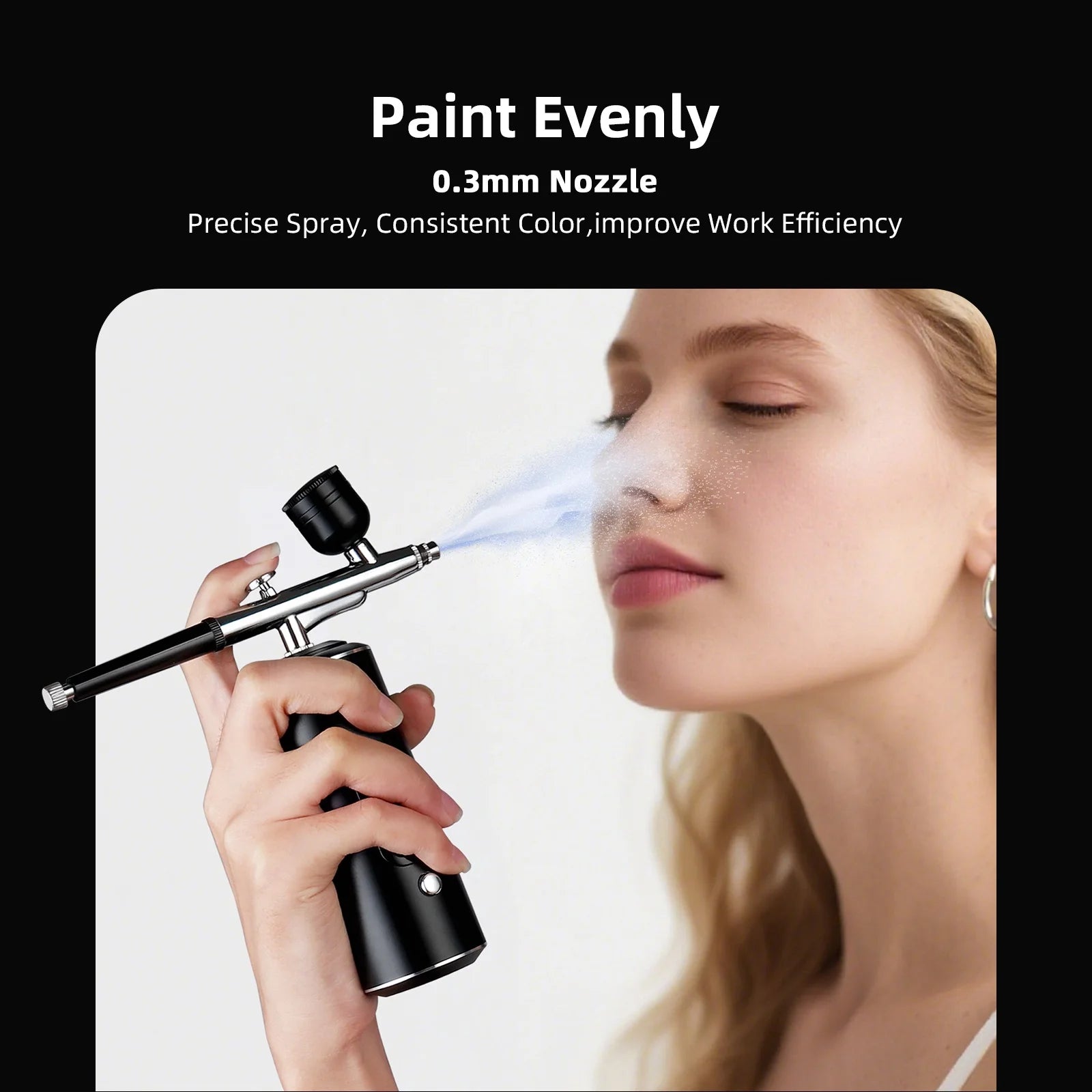 Cordless Airbrush Kit with Compressor for Nails, Cake & Makeup - 3