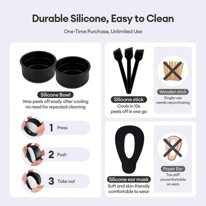 Mini Wax Heater & Nose Ear Hair Removal Kit