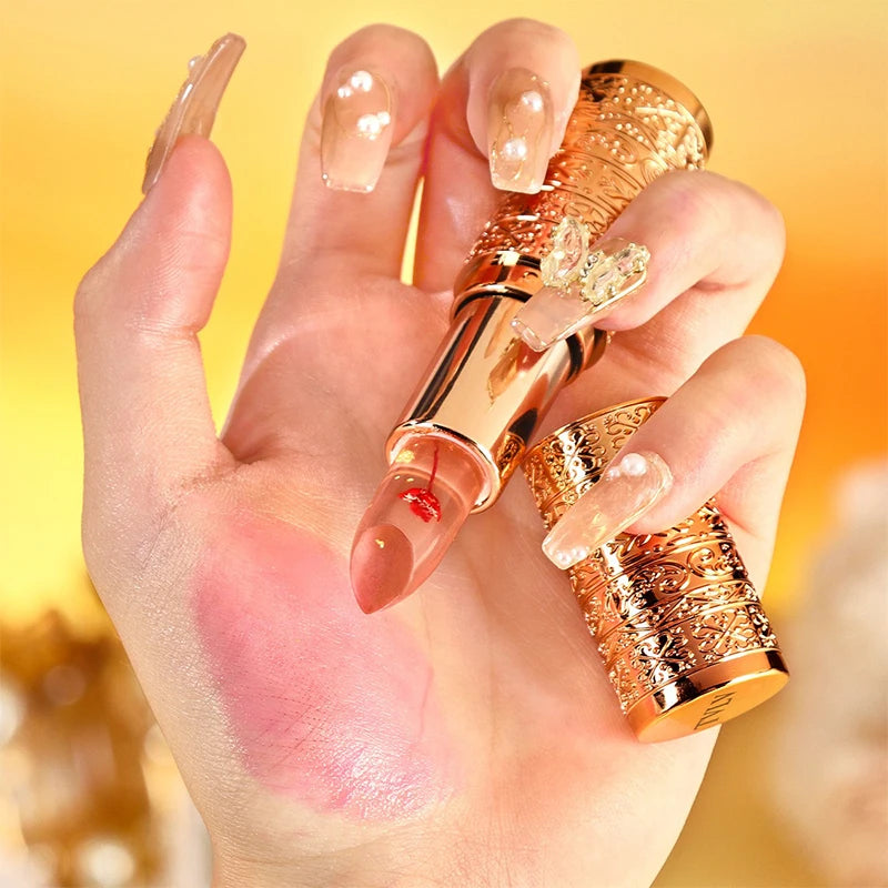 Crystal Color-Changing Flower Jelly Lipstick - Long-Lasting Moisturizing Balm - 6