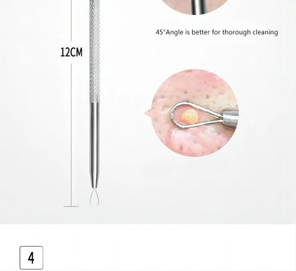 Professional Stainless Steel Blackhead Extractor & Pimple Popper Tool Kit