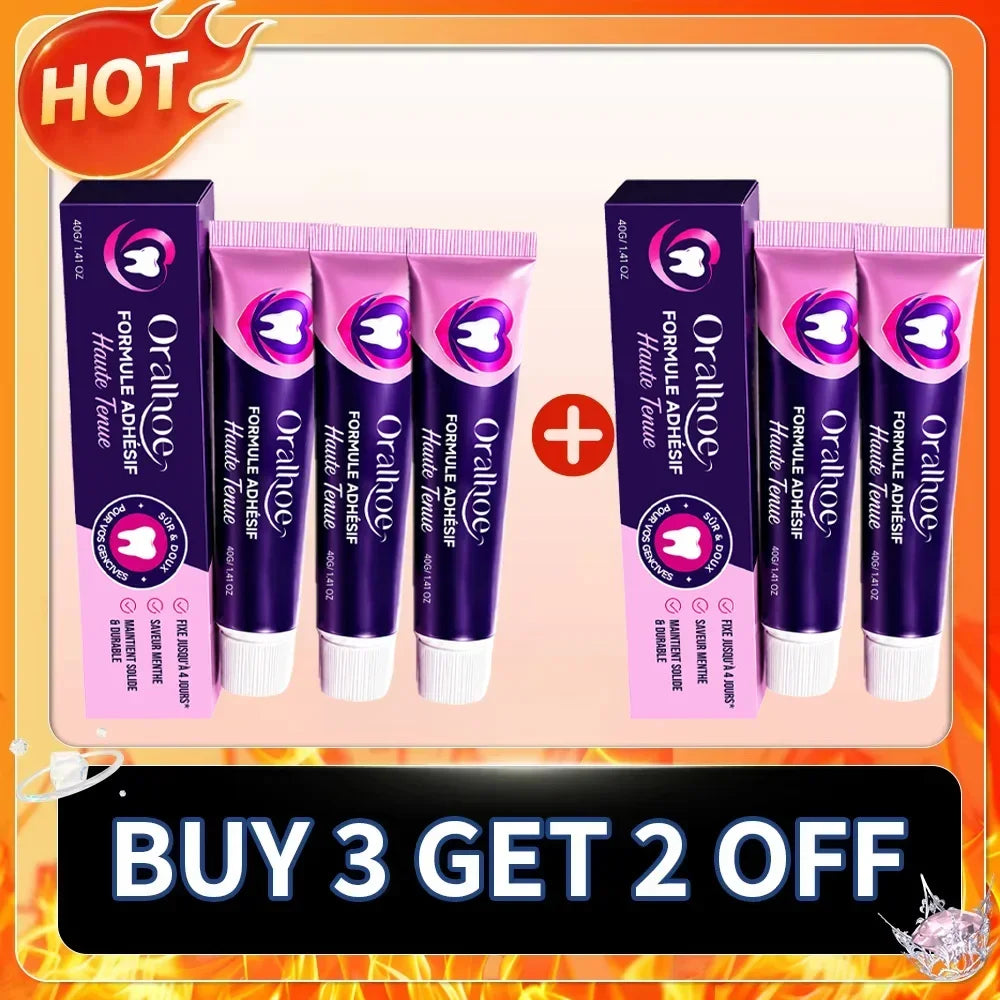 Silicone Denture Adhesive Cream - Long-Lasting Comfortable Hold for Dentures - 10