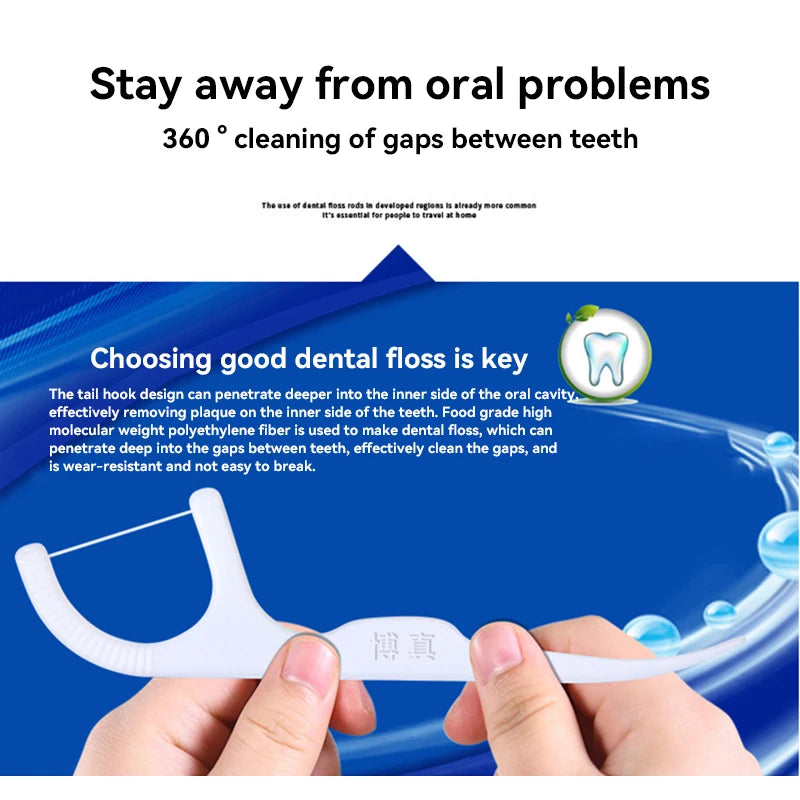 Portable Dental Floss Picks with Dispenser Case for Easy Oral Care - 12