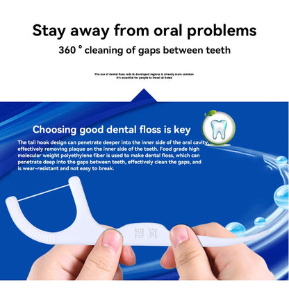 Portable Dental Floss Picks with Dispenser Case for Easy Oral Care