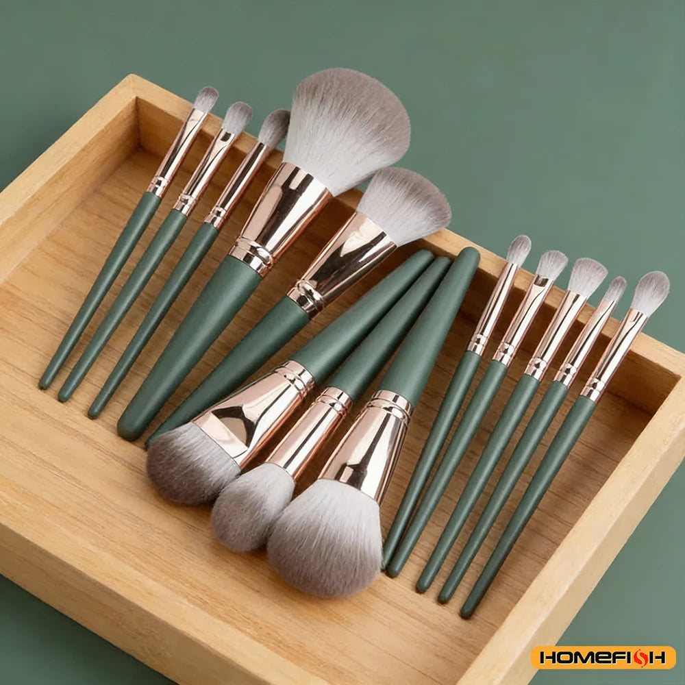 14-Piece Soft Fluffy Makeup Brush Set - Professional Cosmetic Tools