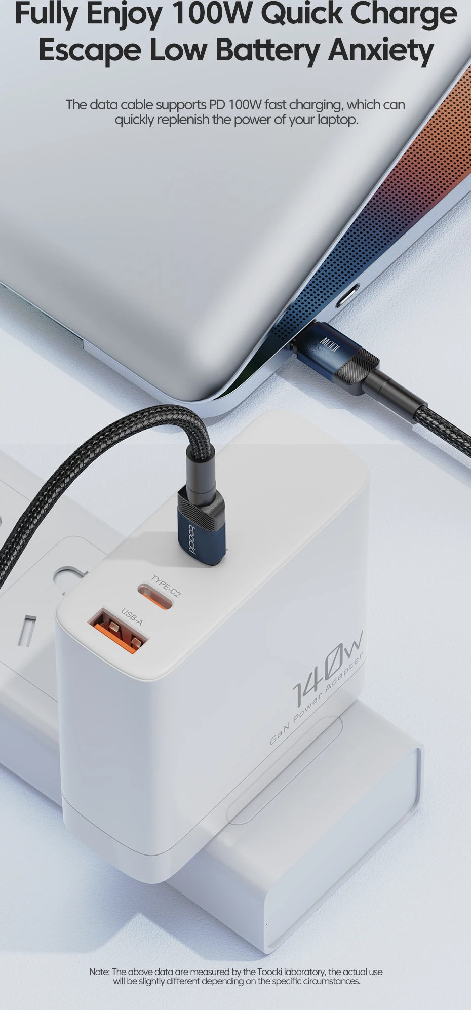 100W USB-C to USB-C Fast Charging Cable - 5A Power Delivery Cord - 9