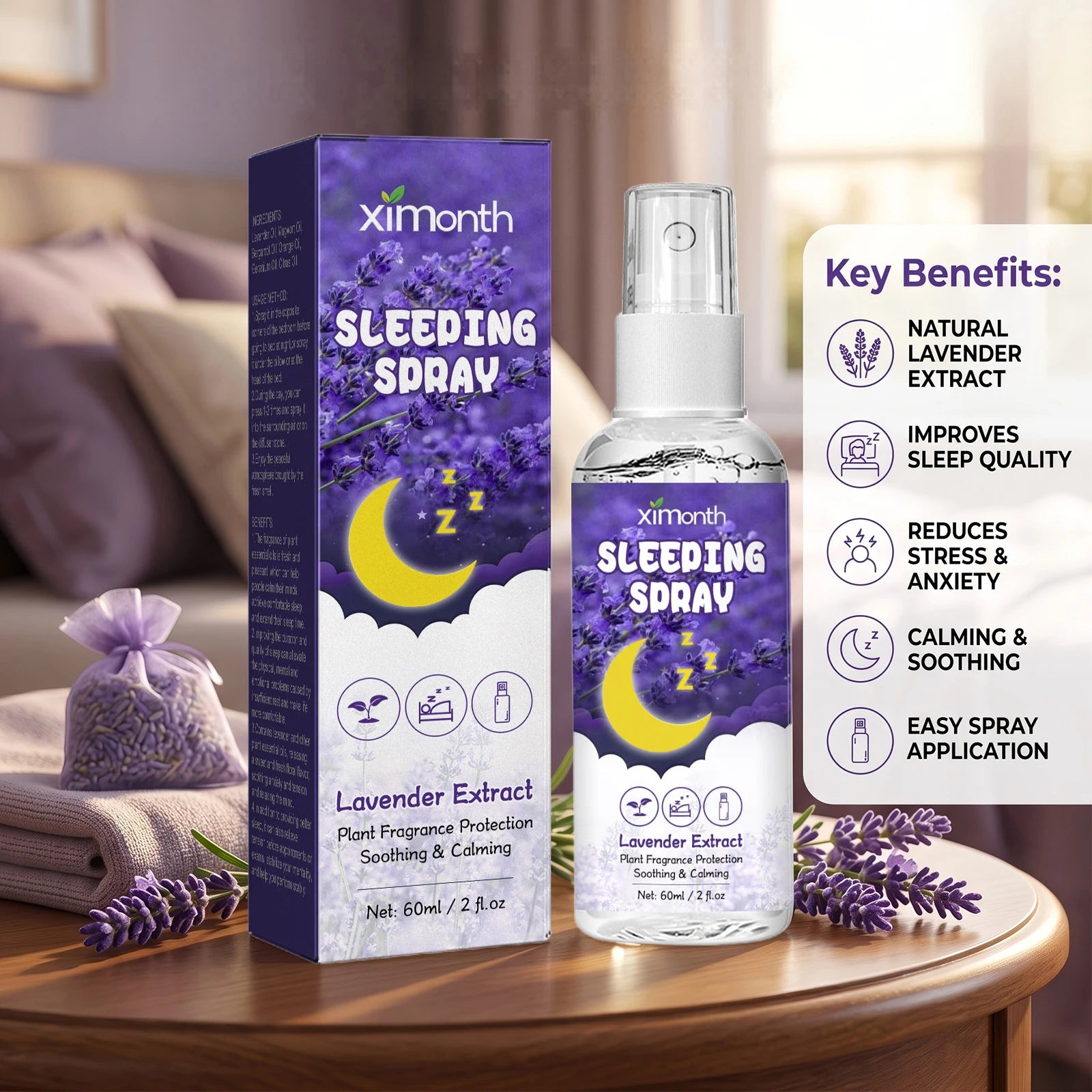 Lavender Sleep Calming Mist for Deep Relaxation and Stress Relief - 2