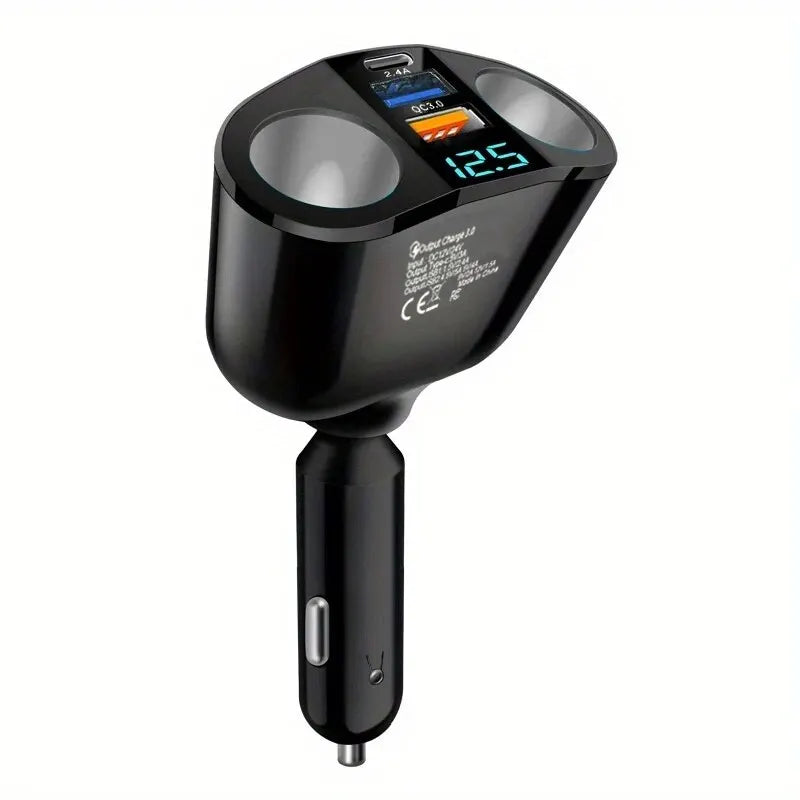 66W Dual USB Fast Car Charger - PD Intelligent Charging Adapter