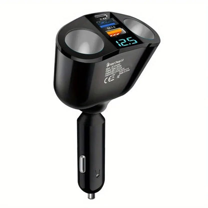 66W Dual USB Fast Car Charger - PD Intelligent Charging Adapter